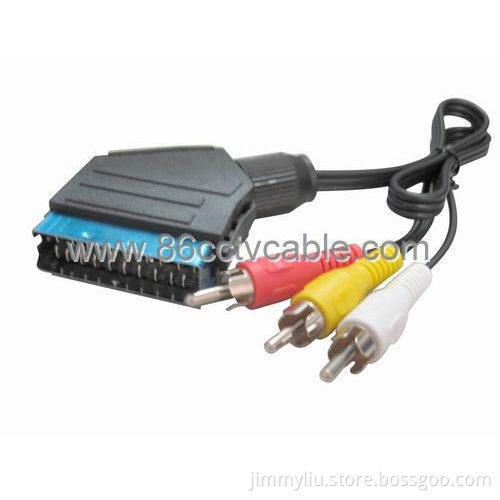 SCART to 3 RCA cable, Audio&Video cable